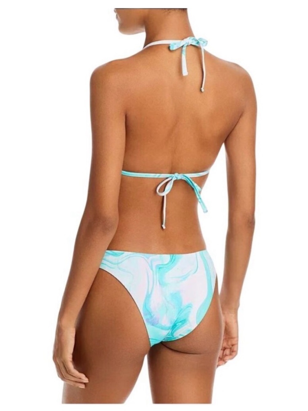 NWT Women’s High-Neck Swim Top in Aqua Marble - Picture 2 of 3